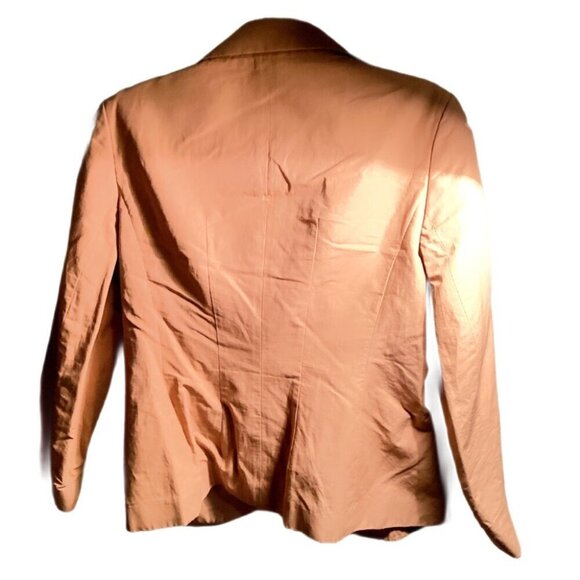Authentic Vintage Salvatore Ferragamo Stretch Peach Blazer with Notched Lapel 46 - Picture 2 of 3